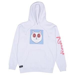 Ripndip | Size M Flower Eyes Pullover Sweater White Cat Flower Daisy